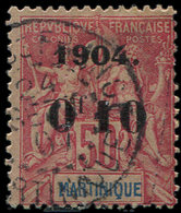 MARTINIQUE 56 : 10c. Sur 50c. Rose (1904), Obl., TB - Other & Unclassified