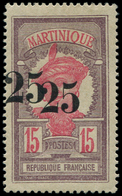 * MARTINIQUE 85b : 25 S. 15c. Violet Et Brun, DOUBLE Surcharge, TB - Autres & Non Classés