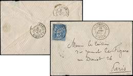 Let MONACO France N°79 25c. Bleu Obl. Càd T18 MONACO PRINCIPAUTE 18/9/77 Répété à Côté S. Env., Arr. PARIS 19/9, TB - ...-1885 Prephilately