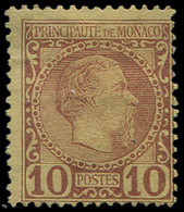 (*) MONACO 4 : 10c. Lilas-brun Sur Jaune, Charles III, TB - ...-1885 Prephilately