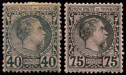 * MONACO 7 Et 8 : 40c. Bleu Sur Rose Et 75c. Noir Sur Rose, TB - ...-1885 Prephilately