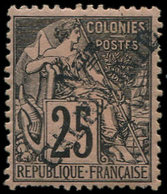 * NOUVELLE CALEDONIE 29 : 25c. Noir Sur Rose, Défaut De Dentelure, TB - Used Stamps