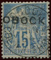 OBOCK 15 : 15c. Bleu, Obl. Càd, TB - Autres & Non Classés