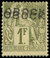 * OBOCK 20aB : 1f. Olive, DOUBLE Surcharge, TB - Other & Unclassified