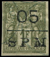 SAINT PIERRE ET MIQUELON 11 : 05 Sur 1f. Olive De 1877 Obl. Càd Bleu, TB - Unused Stamps
