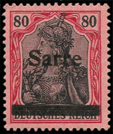 * SARRE 16 : 80p. Rouge Et Noir Sur Rose, TB - Unused Stamps