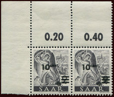 ** SARRE 216 : 10c. Sur 2pf. Gris, C De Centimes Touchant Le Zéro Tenant à Normal Cdf, TB - Unused Stamps