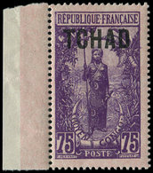 ** TCHAD 14b : 75c. Violet Sur Rose, SANS Les Chiffres 60, Bdf, TB - Other & Unclassified