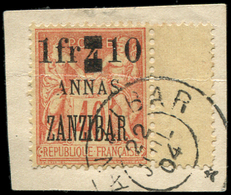 ZANZIBAR 62 : 1fr. Et 10 Sur 4a. Sur 40c. Rouge-orange Obl. S. Fragt, TB - Unused Stamps