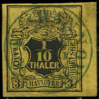 ALLEMAGNE (ANCIENS ETATS) HANOVRE 5 : 1/10t. Jaune, Obl., Bdf, TB - Hannover