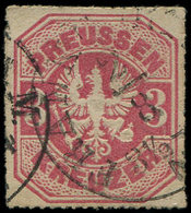 ALLEMAGNE (ANCIENS ETATS) PRUSSE 25 : 3k. Rose, Percé En Lignes, Obl., TB - Other & Unclassified