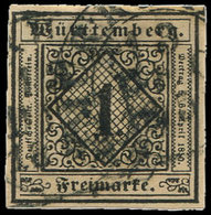 ALLEMAGNE (ANCIENS ETATS) WURTEMBERG 1 : 1k. Chamois, Oblitéré, TB - Autres & Non Classés