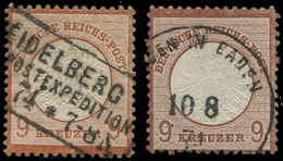 EMPIRE 24 Et 24a : 9kr. Brun-rouge Et Brun-lilas, Obl., TB - Used Stamps
