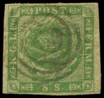 DANEMARK 5 : 8s. Vert, Obl., TB - Other & Unclassified