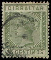 GIBRALTAR 27 : 75c. Vert-olive, Obl., TB - Gibilterra