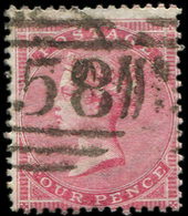 GRANDE BRETAGNE 18 : 4p. Rose, Obl., TB - Used Stamps