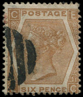 GRANDE BRETAGNE 47 : 6p. Bistre, Obl., TB - Used Stamps