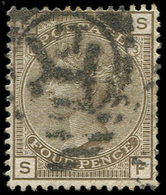 GRANDE BRETAGNE 64 : 4p. Gris-brun, Obl., TB - Used Stamps