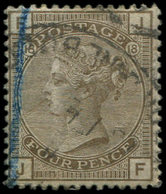 GRANDE BRETAGNE 64 : 4p. Gris-brun, Obl., TB - Used Stamps