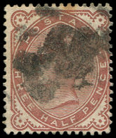 GRANDE BRETAGNE 69 : 1 1/2p. Brun-rouge, Obl. Lourde, TB - Used Stamps