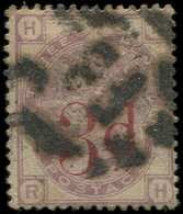 GRANDE BRETAGNE 74 : 3d. Sur 3p. Violet, Obl., TB - Used Stamps