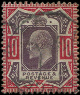 GRANDE BRETAGNE 116 : 10p. Rouge Carminé Et Violet-brun, Obl., TB - Used Stamps