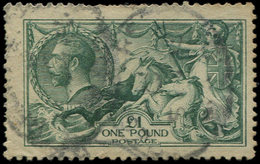 GRANDE BRETAGNE 156 : 1£. Vert Obl., Défaut De Dentelure, B - Used Stamps