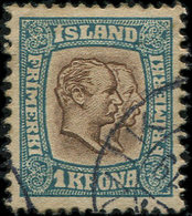 ISLANDE 59 : 1k. Bleu-vert Et Brun, Obl., TB - Used Stamps