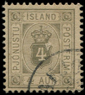 ISLANDE Service 4 : 4a. Gris, Obl., TB - Otros & Sin Clasificación