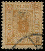 ISLANDE Service 3 : 3a. Bistre Clair, Obl., TB - Other & Unclassified