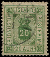 ISLANDE Service 8 : 20a. Vert, Obl., TB - Otros & Sin Clasificación