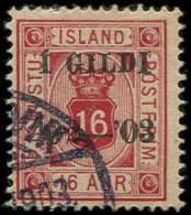 ISLANDE Service 14 : 16a. Carmin, Obl., Surchargé, TB - Other & Unclassified