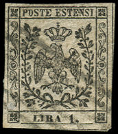 ITALIE (ANCIENS ETATS) MODENE 6 : 1l. Noir, Oblitéré, TB - Modena