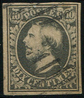 LUXEMBOURG 1 : 10c. Gris-noir, Obl., TB - 1852 Guillermo III