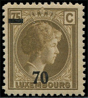 ** LUXEMBOURG 258 : 70 Sur 75c. Brun, TB - 1852 Guillermo III