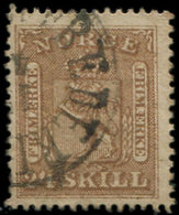 NORVEGE 10 : 24s. Brun, Oblitéré, TB - Used Stamps
