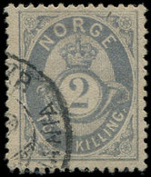 NORVEGE 17 : 2s. Outremer, Obl., Cor Ombré, TB - Used Stamps