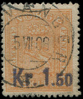 NORVEGE 61 : 1,50k. Sur 2s. Orange, Obl., TB - Used Stamps