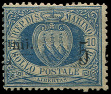 * SAINT MARIN 8 : 5c. Sur 10c. Bleu, TB - Unused Stamps