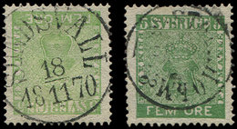SUEDE 6 Et 6a : 5ö. Vert-jaune Et Vert Foncé, Obl. Càd 18/11/70, TB - Used Stamps