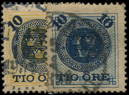 SUEDE 39/40 : 10ö. Sur 12ö. Et 10ö. Sur 24ö., Obl., TB - Used Stamps