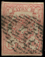 SUISSE 23 : 15Rp. Rouge, Obl., TB - 1843-1852 Kantonalmarken Und Bundesmarken