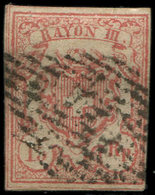 SUISSE 23 : 15Rp. Rouge, Obl., TB - 1843-1852 Federale & Kantonnale Postzegels