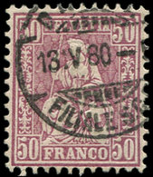 SUISSE 48 : 50c. Lilas, Obl. 13/4/80, TB - 1843-1852 Correos Federales Y Cantonales