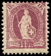 * SUISSE 78 : 1f. Lie De Vin, TB - 1843-1852 Federal & Cantonal Stamps