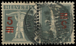 SUISSE 181b : 5c. Sur 7 1/2, PAIRE TETE BECHE Obl., TB - 1843-1852 Federal & Cantonal Stamps