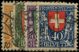 SUISSE 192/95 : La Série Obl., TB - 1843-1852 Federal & Cantonal Stamps