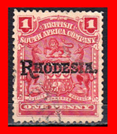 RHODESIA 1909 SOUTH AFRICA  POSTAGE 1 PENNY  STAMP POSTZEGEL Z. AFR. - Oficiales