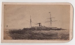 CDV Photo Originale XIXème Album Famille Davy CHERBOURG Marine Militaria Bateau Guerre Par Rideau Cdv 2615 - Old (before 1900)