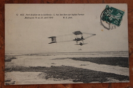 NICE (06) - PORT AVIATION DE LA CALIFORNIE - VAN DEN BORN SUR BIPLAN FARMAN - MEETING 1910 - Aeronautica – Aeroporto